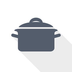 pot web icon, kitchen, restaurant flat design vector illustration