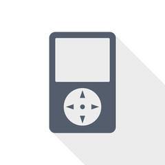 multimedia digital mobile player web icon, flat design vector illustration