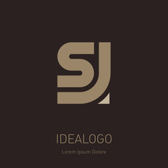 Letter S and J logo design. Minimal monogram symbol. Premium business logotype. SJ - Elegant universal vector sign. Graphic symbol for corporate business identity.