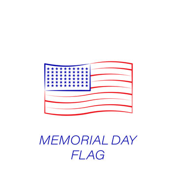 memorial day flag colored icon. Element of memorial day illustration icon. Signs and symbols can be used for web, logo, mobile app, UI, UX