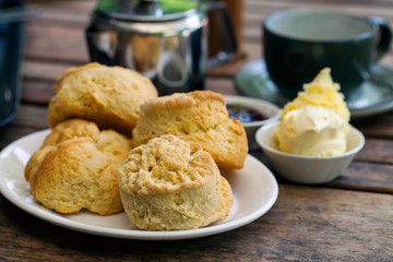 Traditional cream tea with scones