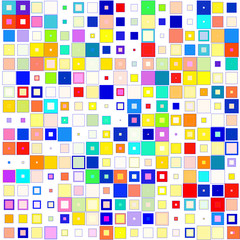 Mosaic of colored cubes on a white background. 