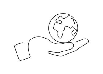 globe hand one line
