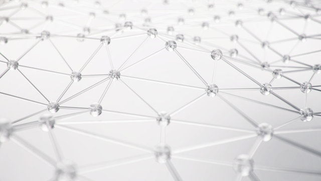 Molecules, atoms background. Medical background for banner or flyer. Molecular structure at the atomic level. 3D illustration