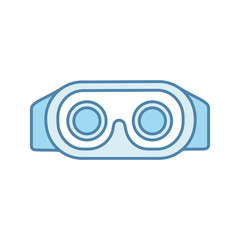 VR headset inside view color icon