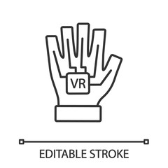 VR glove linear icon