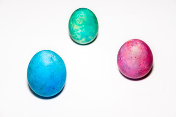 Three colorful eggs
