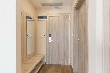 Hotel room entrance corridor
