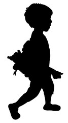 a student boy body silhouette vector