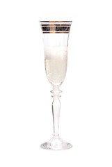 Glass of champagne isolated on a white background