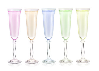 Glass of champagne isolated on a white background
