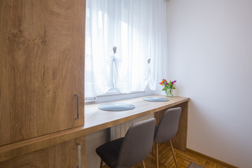 Apartment interior, study corner