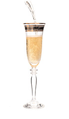Glass of champagne isolated on a white background