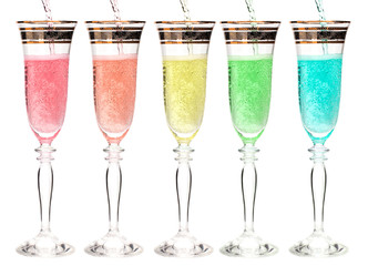 Glass of champagne isolated on a white background