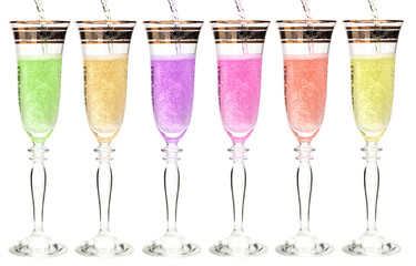 Glass of champagne isolated on a white background