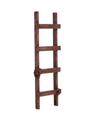 Old wooden staircase on a white background