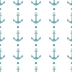 Seamless vector sea sailor pattern with anchors, illustration can be used for textile printing,  wallpaper, pattern fills, web page background, surface textures, background