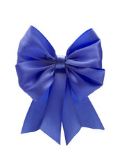 Blue bow on a white background
