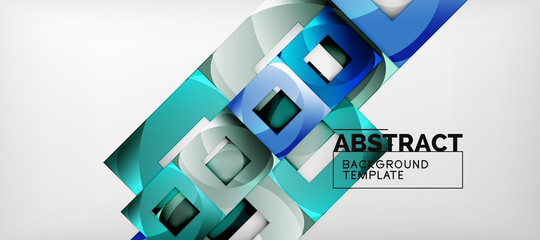 Square background, abstract squares on grey, business or techno template