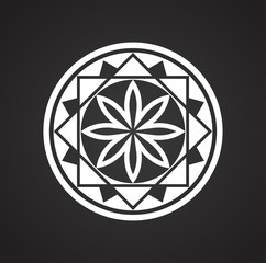 Fototapeta premium Mandala icon on background for graphic and web design. Simple vector sign. Internet concept symbol for website button or mobile app.