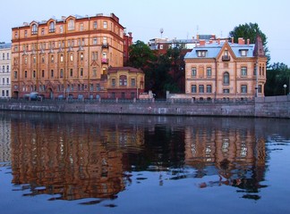 Fototapeta na wymiar Canals and architecture in Saint Petersburg. Saint Petersburge, Russia
