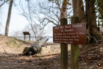 a civil war sign in the woods