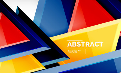 Flying triangles compostion geometric background
