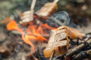 fry fat on the fire