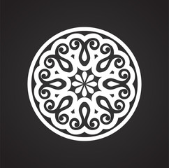 Mandala icon on background for graphic and web design. Simple vector sign. Internet concept symbol for website button or mobile app.