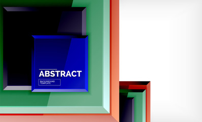 Geometric abstract background, modern square design
