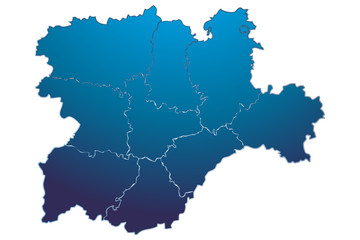 Mapa azul de Castilla y León.
