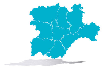Fototapeta premium Mapa azul de Castilla y León.
