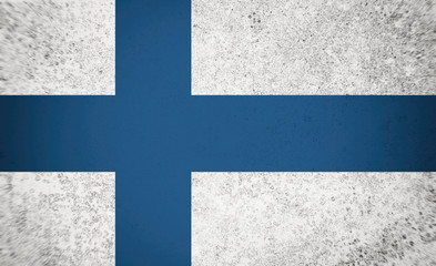 Flag of Finland, background concrete, dirty