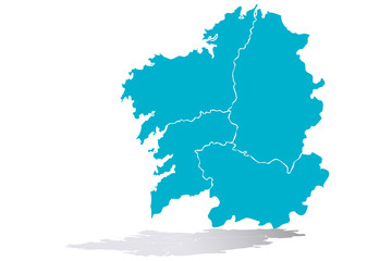 Mapa azul de Galicia. © Gabrieuskal