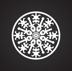 Mandala icon on background for graphic and web design. Simple vector sign. Internet concept symbol for website button or mobile app.