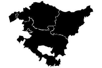 Mapa del País Vasco en negro. © Gabrieuskal