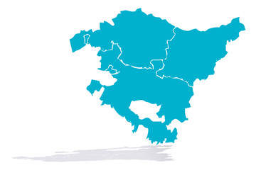 Mapa del País Vasco en azul. © Gabrieuskal