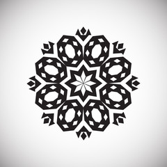 Mandala icon on background for graphic and web design. Simple vector sign. Internet concept symbol for website button or mobile app.