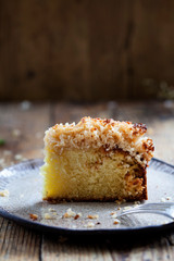 Danish dream cake with coconut topping 