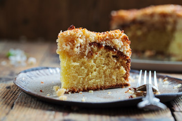 Danish dream cake with coconut topping 
