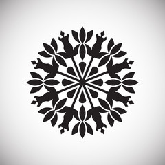 Mandala icon on background for graphic and web design. Simple vector sign. Internet concept symbol for website button or mobile app.
