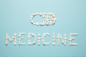 Inscription medicine from a set of pills.