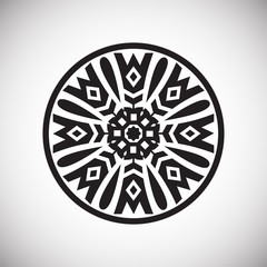 Mandala icon on background for graphic and web design. Simple vector sign. Internet concept symbol for website button or mobile app.