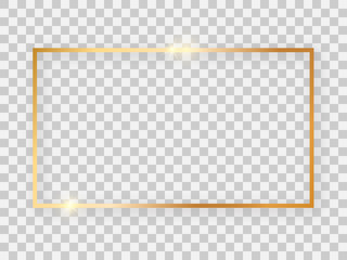 Gold shiny 16x9 rectangular frame