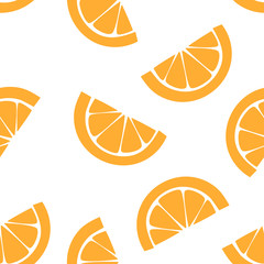 Seamless pattern with orange slices. Graphic print.