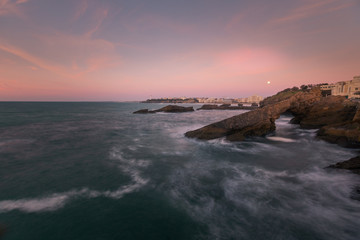 City of Biarritz with its beautiful coast and the old sea port, at the North Basque Country.	