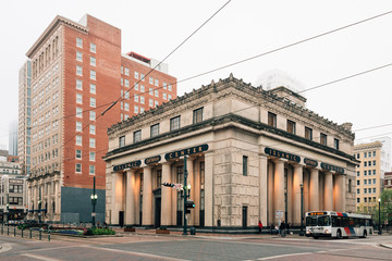 Naklejka premium Buildings on Main Street in downtown Houston, Texas