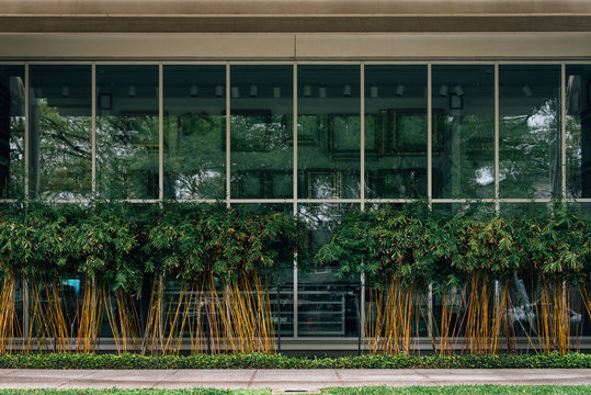 The exterior of the Menil Collection, in Houston, Texas