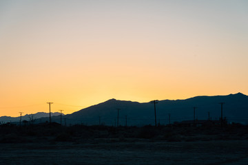 Fototapeta na wymiar Sunset over mountains in Salton City, California