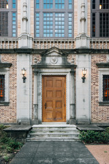 Fototapeta na wymiar Exterior of the Houston Public Library, in downtown Houston, Texas